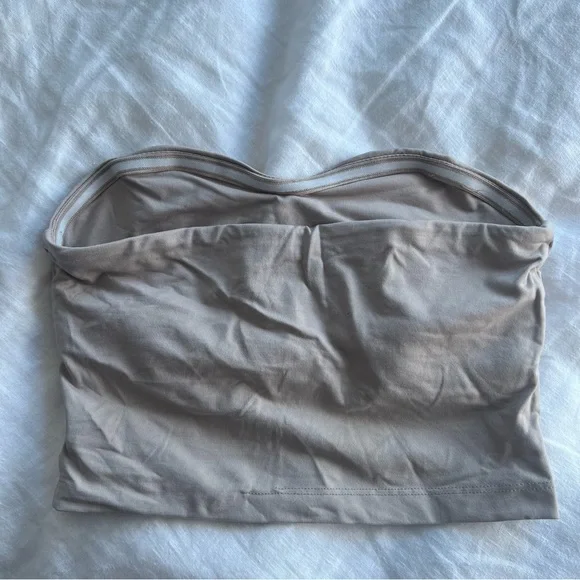 Tan Bandeau Crop Top - Picture 2 of 6